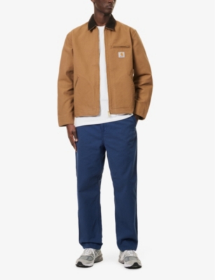 Carhartt Mens  Wip Flint Straight-leg Regular-fit Cotton Trousers In Dusky Blue