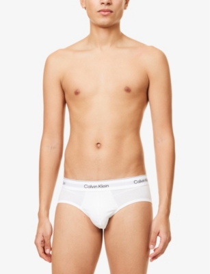 Icon Logo-Waistband Pack Of Three Stretch-Cotton Hip Briefs