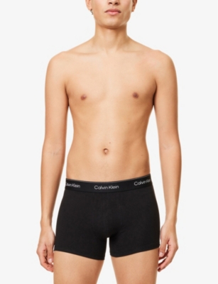 CALVIN KLEIN: Icon Logo-Waistband Pack Of Three Stretch-Cotton Trunks