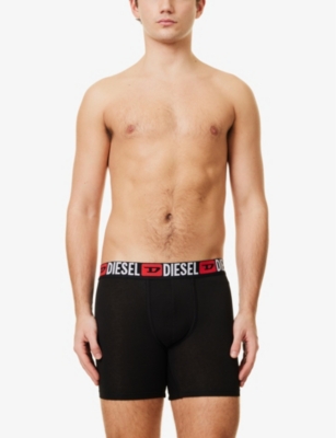 Diesel Mens Branded-waistband Pack Of Three Stretch-cotton Boxers E4101