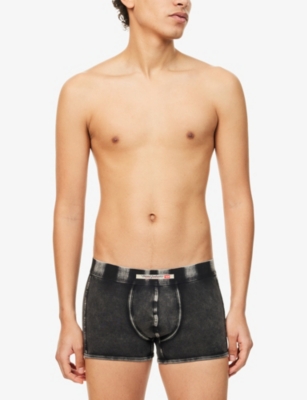 DIESEL: Damien-Dnm Logo-Patch Stretch-Cotton Boxers
