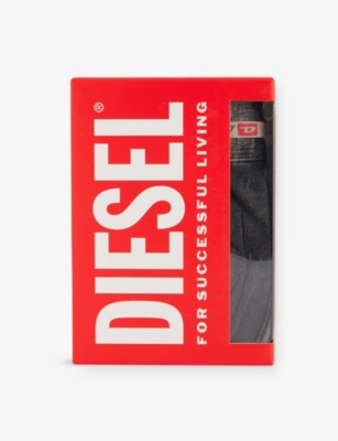 DIESEL: Damien-Dnm Logo-Patch Stretch-Cotton Boxers