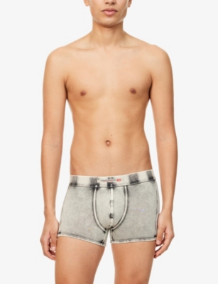 DIESEL: Damien-Dnm Logo-Patch Stretch-Cotton Boxers