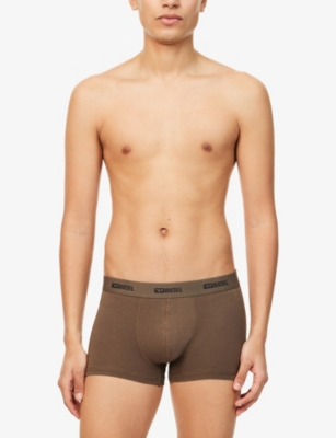 DIESEL: Dies Damien-UTLT Pack-Of-Three Logo-Patch Stretch-Cotton Boxers