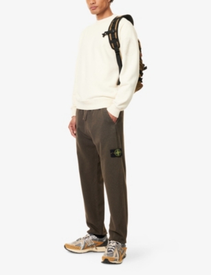 STONE ISLAND: Compass Badge Tapered-Leg Cotton Jogging Bottoms