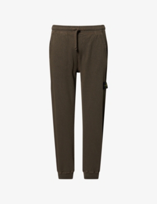 STONE ISLAND: Compass Badge Tapered-Leg Cotton Jogging Bottoms