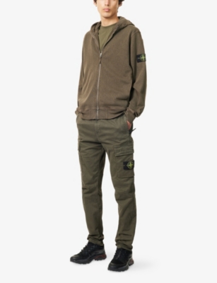 STONE ISLAND: Two-Slip-Pockets Brand-Patch Cotton-Jersey Hoody