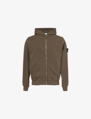 STONE ISLAND: Two-Slip-Pockets Brand-Patch Cotton-Jersey Hoody