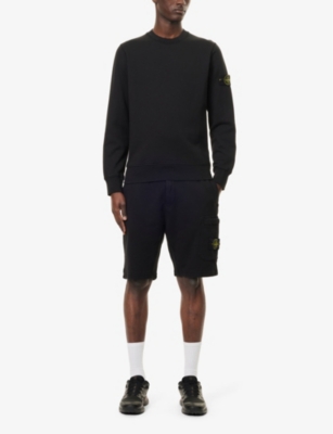 Brand-Badge Straight-Leg Regular-Fit Cotton-Jersey Shorts
