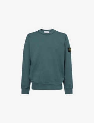 STONE ISLAND: Brand-Patch Crew-Neck Cotton-Jersey Sweatshirt