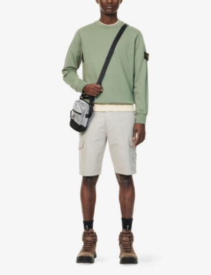 STONE ISLAND: Brand-Patch Crew-Neck Relaxed-Fit Cotton-Jersey Sweatshirt