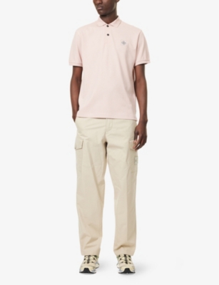 STONE ISLAND: Logo-Patch Short-Sleeve Cotton-Pique Polo Shirt