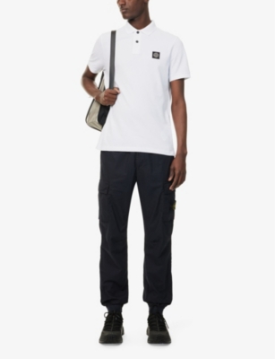 STONE ISLAND: Brand-Patch Short-Sleeves Regular-Fit Stretch-Cotton Piqué Polo Shirt