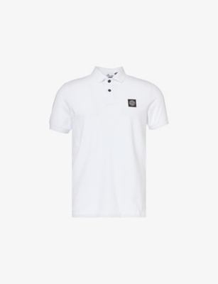 STONE ISLAND: Brand-Patch Short-Sleeves Regular-Fit Stretch-Cotton Piqué Polo Shirt
