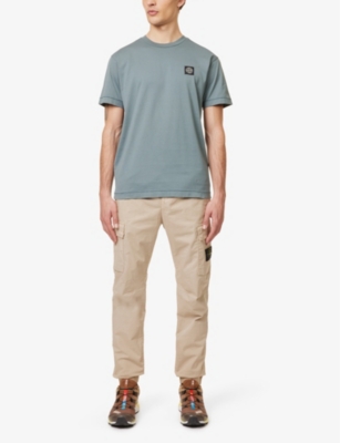 STONE ISLAND: Brand-Patch Crew-Neck Regular-Fit Cotton-Jersey T-Shirt