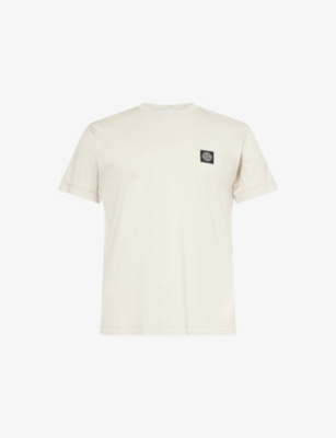 STONE ISLAND: Logo-Patch Crewneck Cotton T-Shirt