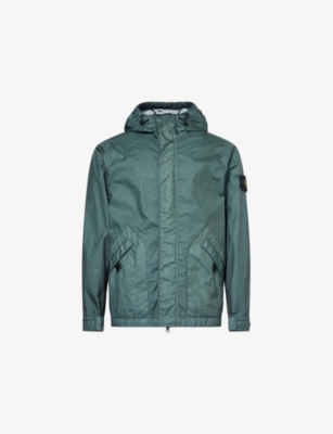 STONE ISLAND: Hooded Buttoned-Pockets Regular-Fit Woven Jacket