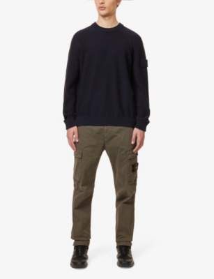 STONE ISLAND: Crew-Neck Brand-Patch Cotton and Cashmere-Blend Jumper
