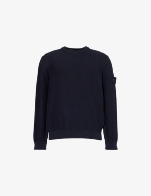 STONE ISLAND: Crew-Neck Brand-Patch Cotton and Cashmere-Blend Jumper