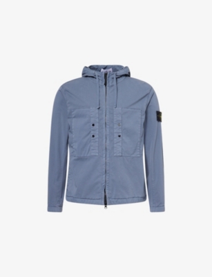 STONE ISLAND: Hooded Buttoned-Pockets Stretch-Cotton Jacket