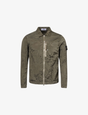STONE ISLAND: Logo-Patch Regular-Fit Shell Overshirt