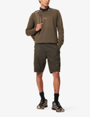 STONE ISLAND: Compass Badge Regular-Fit Cotton Cargo Shorts