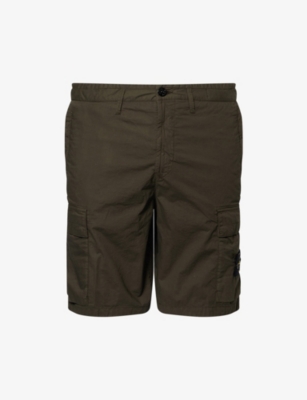 STONE ISLAND: Compass Badge Regular-Fit Cotton Cargo Shorts