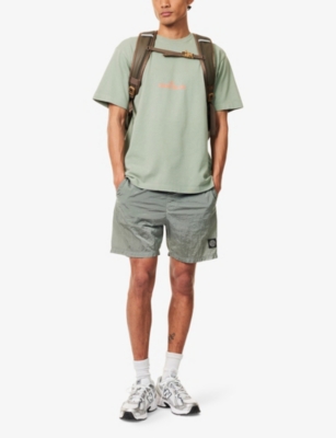 STONE ISLAND: Compass-Patch Crinkled Swim Shorts