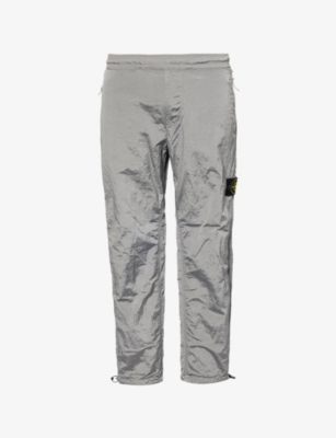 STONE ISLAND MENS STONE ISLAND BRAND-PATCH ZIP-AND-BUTTONED-POCKETS TAPERED-LEG REGULAR-FIT WOVEN TROUSERS