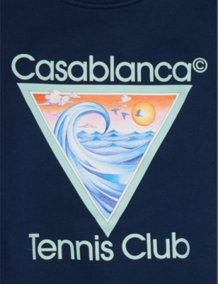 CASABLANCA: Tennis Club brand-print cotton-jersey sweatshirt 5-14 years