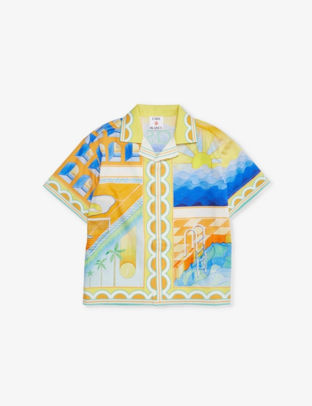 Surreal Pool graphic-pattern cotton shirt 5-14 years