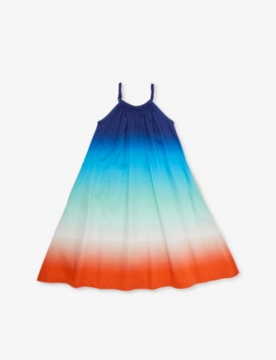 CASABLANCA: Gradient-pattern slip-pocket cotton dress 5-14 years