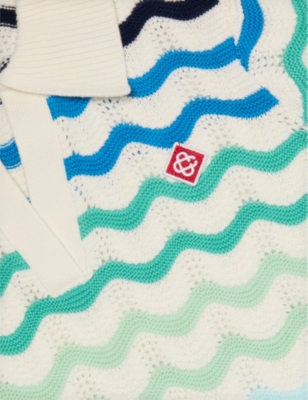 CASABLANCA: Wave polo-collar cotton-crochet dress 5-14 years
