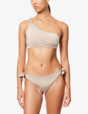 Max Mara Womens Beige Alisia Asymmetric Bikini Top In Neutral