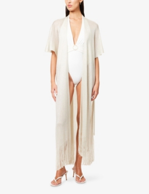 Max Mara Womens Zarelia Fringed Knitted Vest Ivory