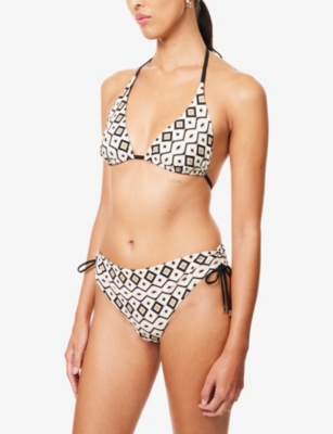 Max Mara Womens Antique Rose Amedea Triangle Bikini Top In Black