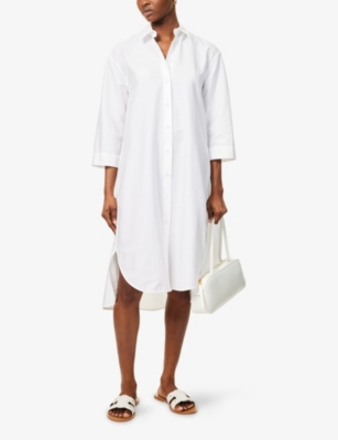 MAX MARA: Sella 3/4-Length Sleeve Cotton-Blend Dress