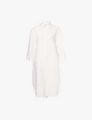 MAX MARA: Sella 3/4-Length Sleeve Cotton-Blend Dress