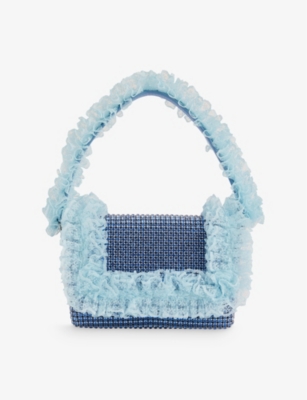 SELF-PORTRAIT: Self-Portrait x Christopher Kane crystal and lace shoulder bag