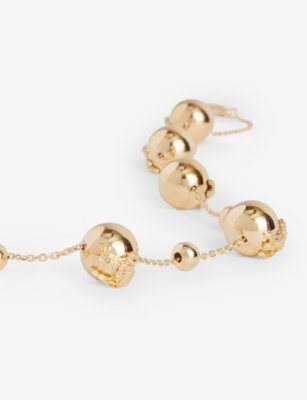 BURBERRY: EKD Sphere Yellow Gold-Plated Brass and Freshwater Pearl Necklace