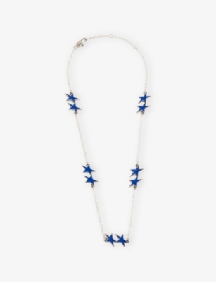 TWOJEYS: Icon Star Sterling-Silver Brass-Plated and Enamel Necklace