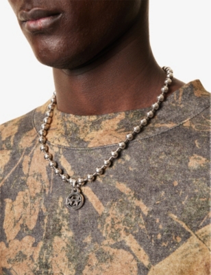 TWOJEYS: Icon Ball Sterling-Silver Brass-Plated Pendant Necklace