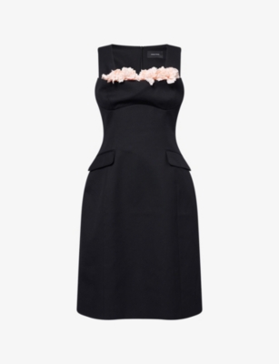 SIMONE ROCHA: Carnation Bust Sleeveless Tailored Wool Mini Dress
