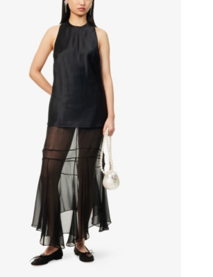SIMONE ROCHA: Bow-Embellished Backless Satin Top