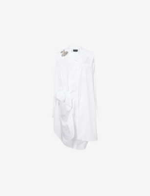 SIMONE ROCHA: Embellished Patch-Pocket Cotton-Poplin Shirt