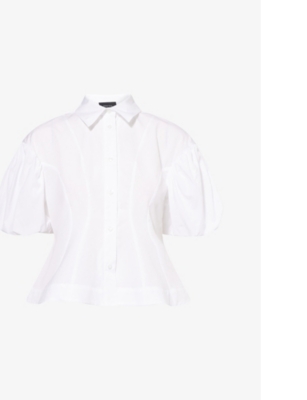 SIMONE ROCHA: Puff-Sleeve Cropped Cotton Shirt