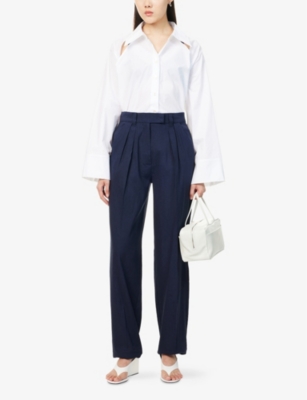 MARELLA: Portray Straight-Leg Linen-Blend Trousers