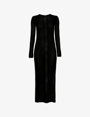 MARELLA WOMENS BLACK NUZIALE KNITTED MAXI DRESS