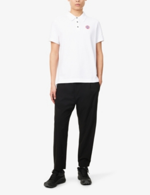 Canada Goose White Short-sleeve Polo Shirt With Traditional Collar In White