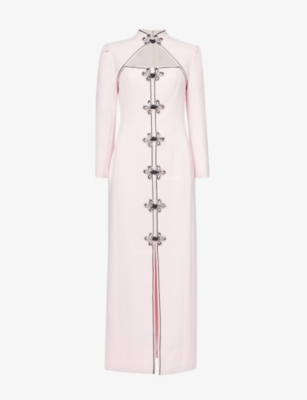 HUISHAN ZHANG: Tao embellished cut-out woven maxi dress